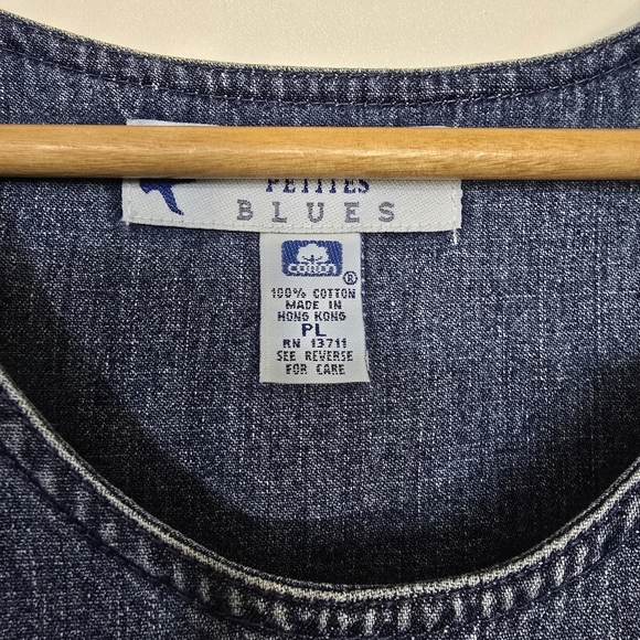 Vintage Blue Denim Jumper / Overall Maxi Dress | Size P (Petite) - Picture 6 of 7